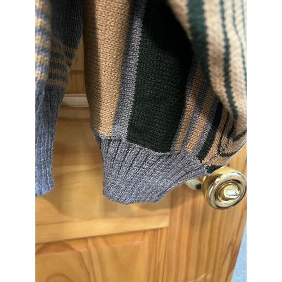 suzanne betro 3x Green And Gold Striped Sweater - Picture 3 of 9
